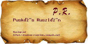Puskás Ruszlán névjegykártya